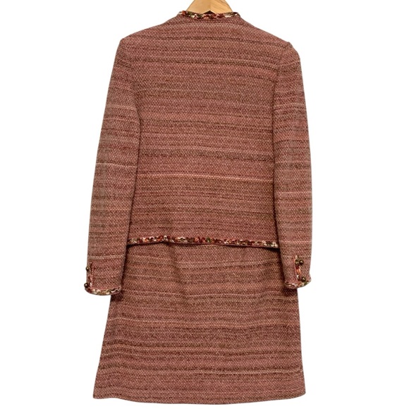 Vintage 80’s Castleberry Stretch Tweed Jacket & Skirt Suit In Pink | Size 10 - Picture 8 of 16